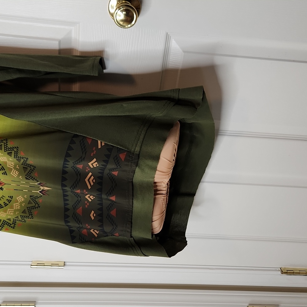 Roper Wear the West 3/4 sleeve top southwest western green shirt size large - Picture 2 of 11